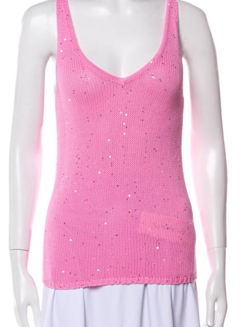Generation Love Pink Sequin Knit V-Neck Tank